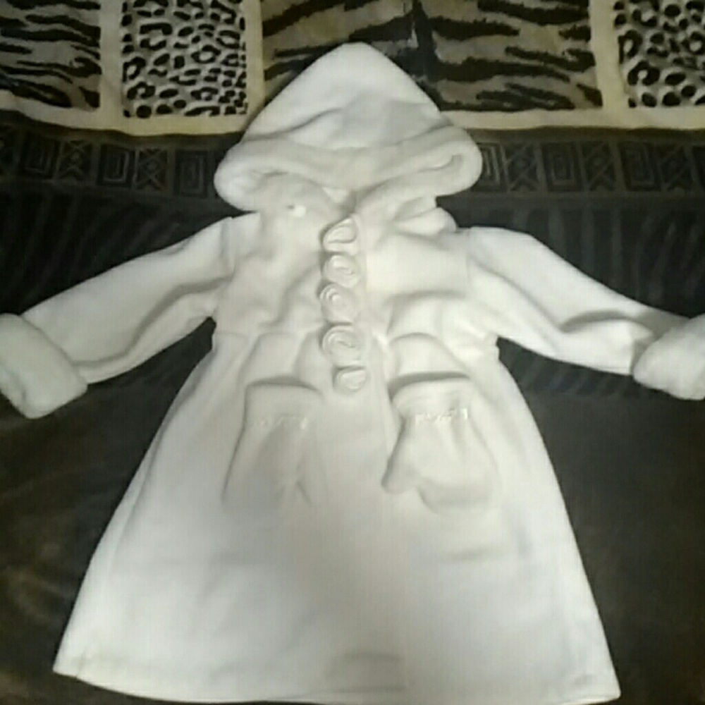 24 month Faux fur trim coat with gloves